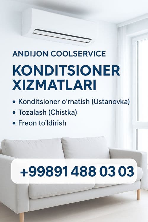 Konditsioner o‘rnatish (Ustanovka) (Chistka)
Tozalash (Chistka)
KONDI — 1