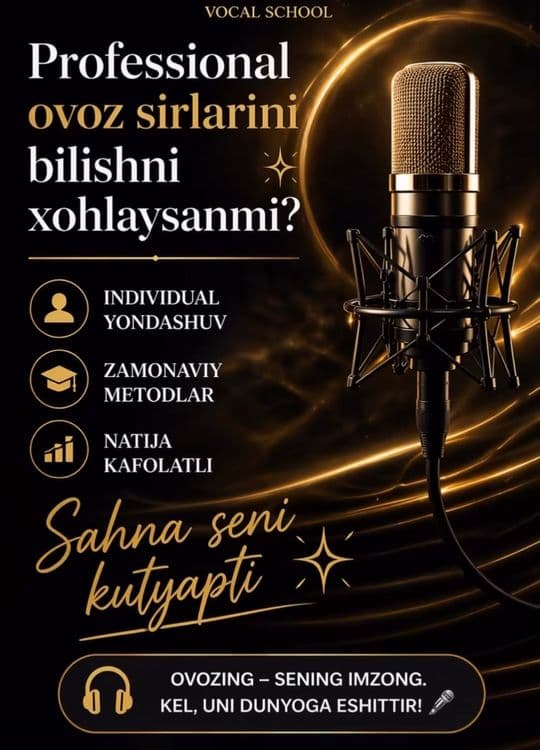 Individual vokal darsi, hamma yoshdagilar uchun sifatli va qulay narxd — 1