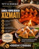 Somsa yopib berish xizmati ketring xizmati