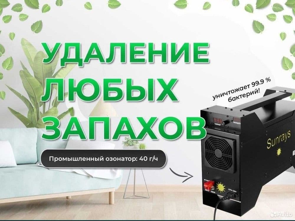 удаление запахов в квартирах и машинах. Без химии. Безопасно. Озонатор — 1
