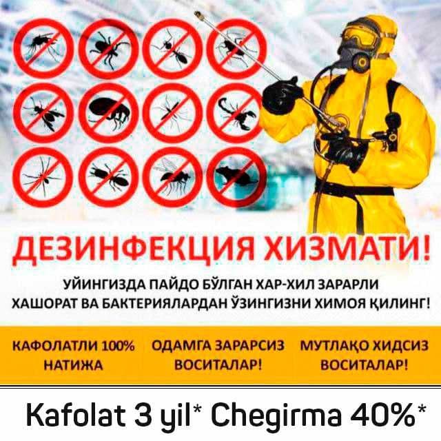 Дезинфекция 40% Dezinfeksiya klop tarkan ilon chayon мухи комары — 1