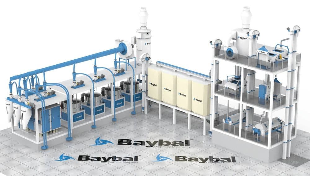 Turkiya Mini Tosh Un Tegirmoni "Baybal" soatiga 500 kg — 1