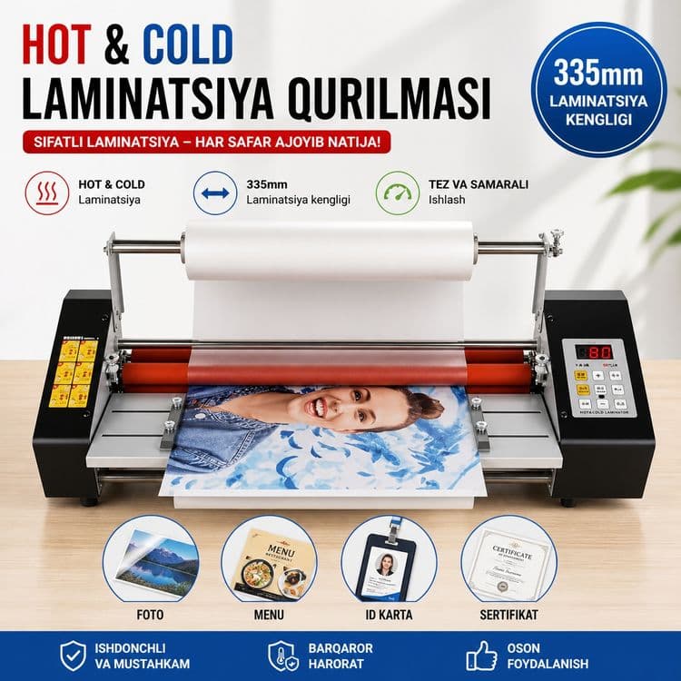 Issiq va Sovuq Rulonli Laminator | Горячие и холодные Ламинатор — 1