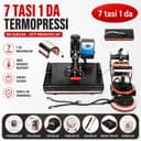 Termopress 7 tasi 1 da | fudbolka, krujka va kepka pechat apparati