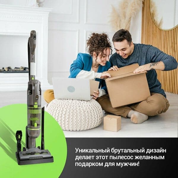 Беспроводной вертикальный пылесос мощный V100, 40000 Па, 2 в 1 пылесос — 1