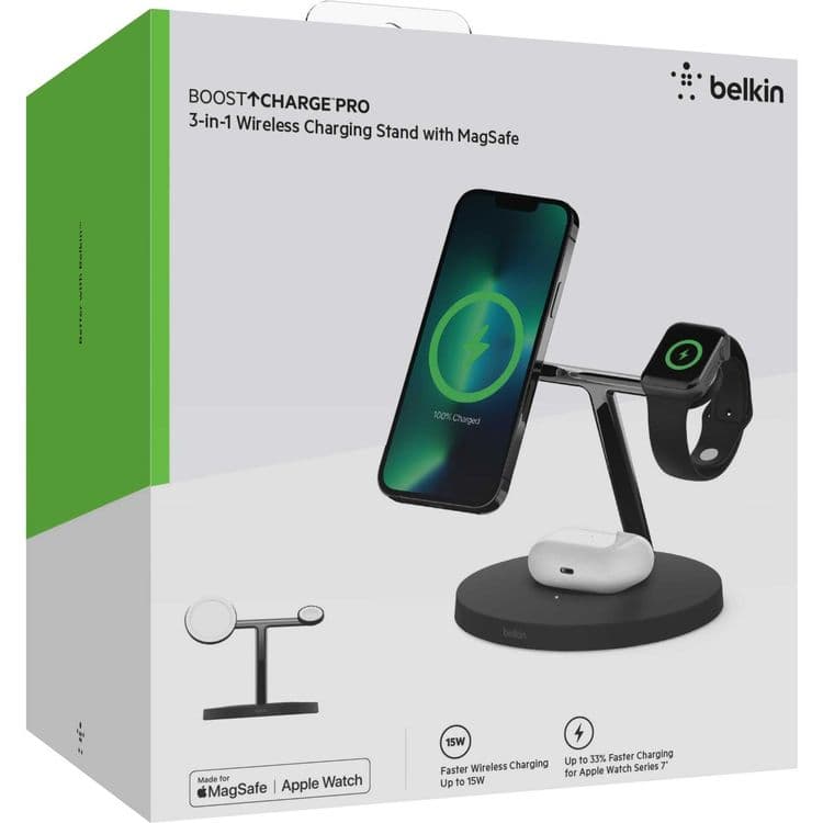 Belkin BOOST CHARGE PRO 3-in-1 Wireless Charger with MagSafe 2024 — 1