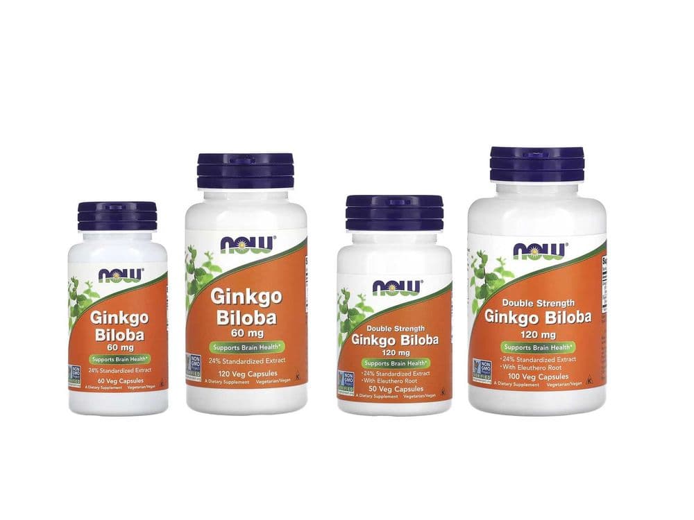 NOW Foods Гинкго билоба Ginkgo Biloba Ginkgo Biloba 60 мг и 120 мг — 1