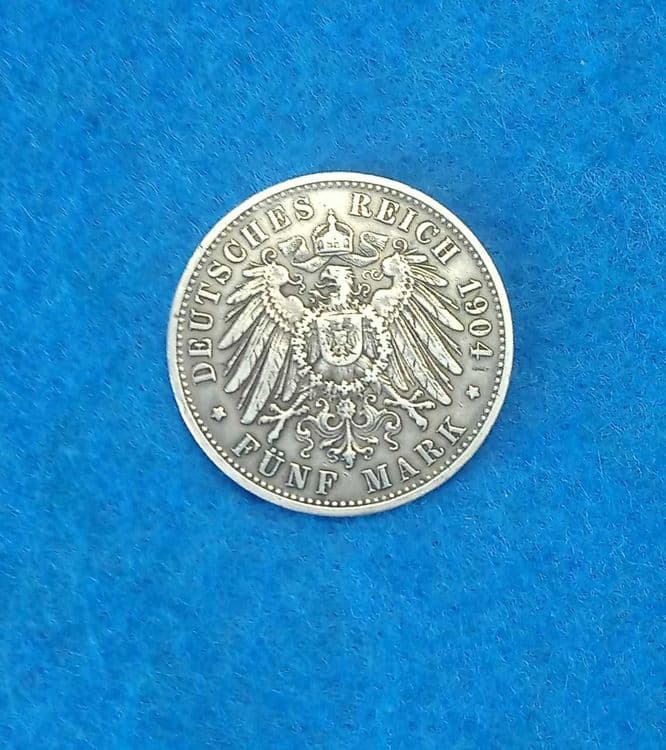 монета серебро Германия 1904год — 1