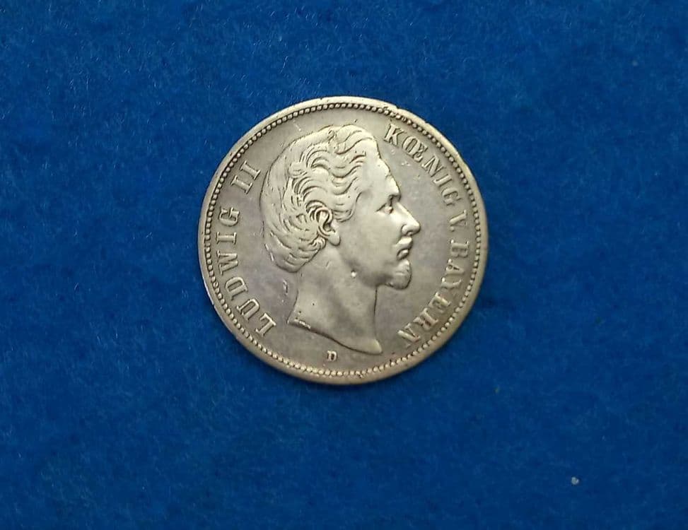 монета серебро Германия (Бавария) 1874г — 1