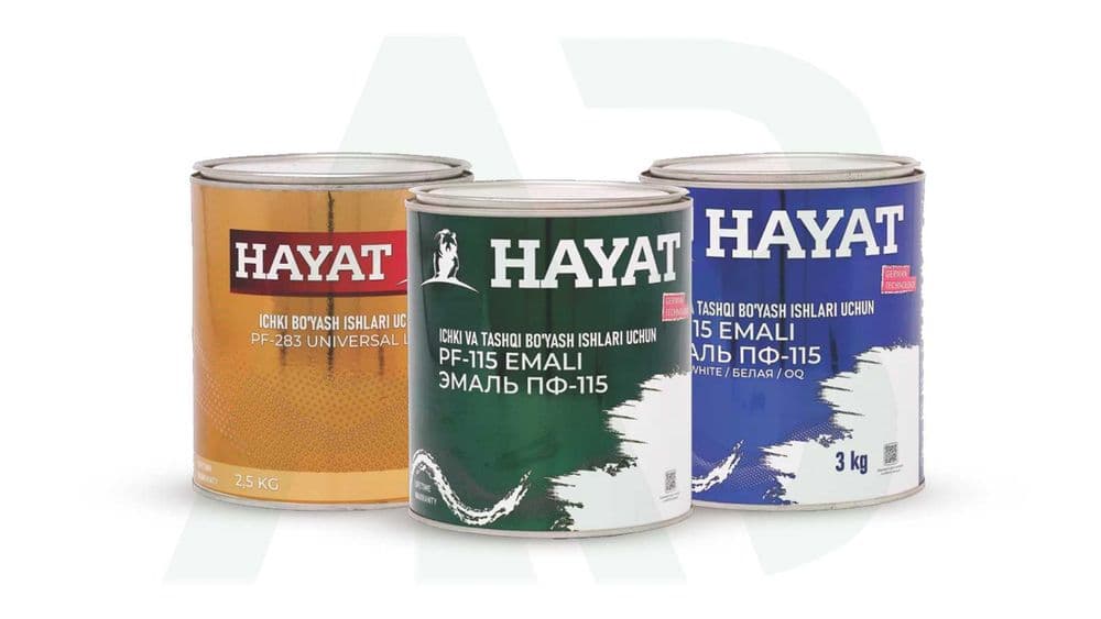 Hayat Pol Emal (3KG) | PF-115 Emal oq | Emal Bo'yoq | OPTOM NARXDA !!! — 1