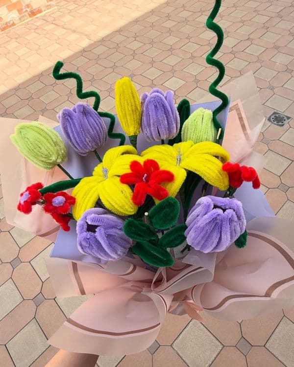 Букет из синельной(пушистой) проволки — 1