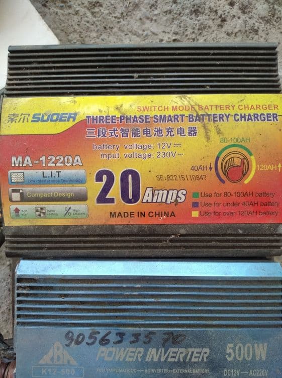 Sotiladi: 12V Zaryadlovchi + 500W Invertor to‘plami
1. SUOER MA-1220A — 1