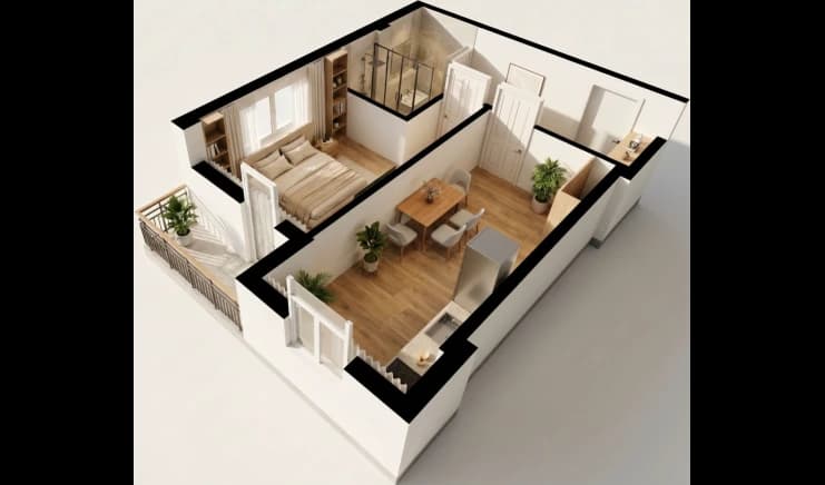 1 xonali kvartira, 46 m² — Sohil qasri — 1