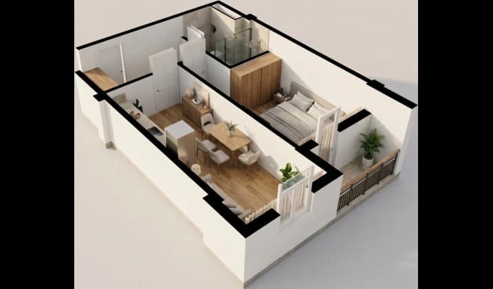 1 xonali kvartira, 49 m² — Sohil qasri — 1