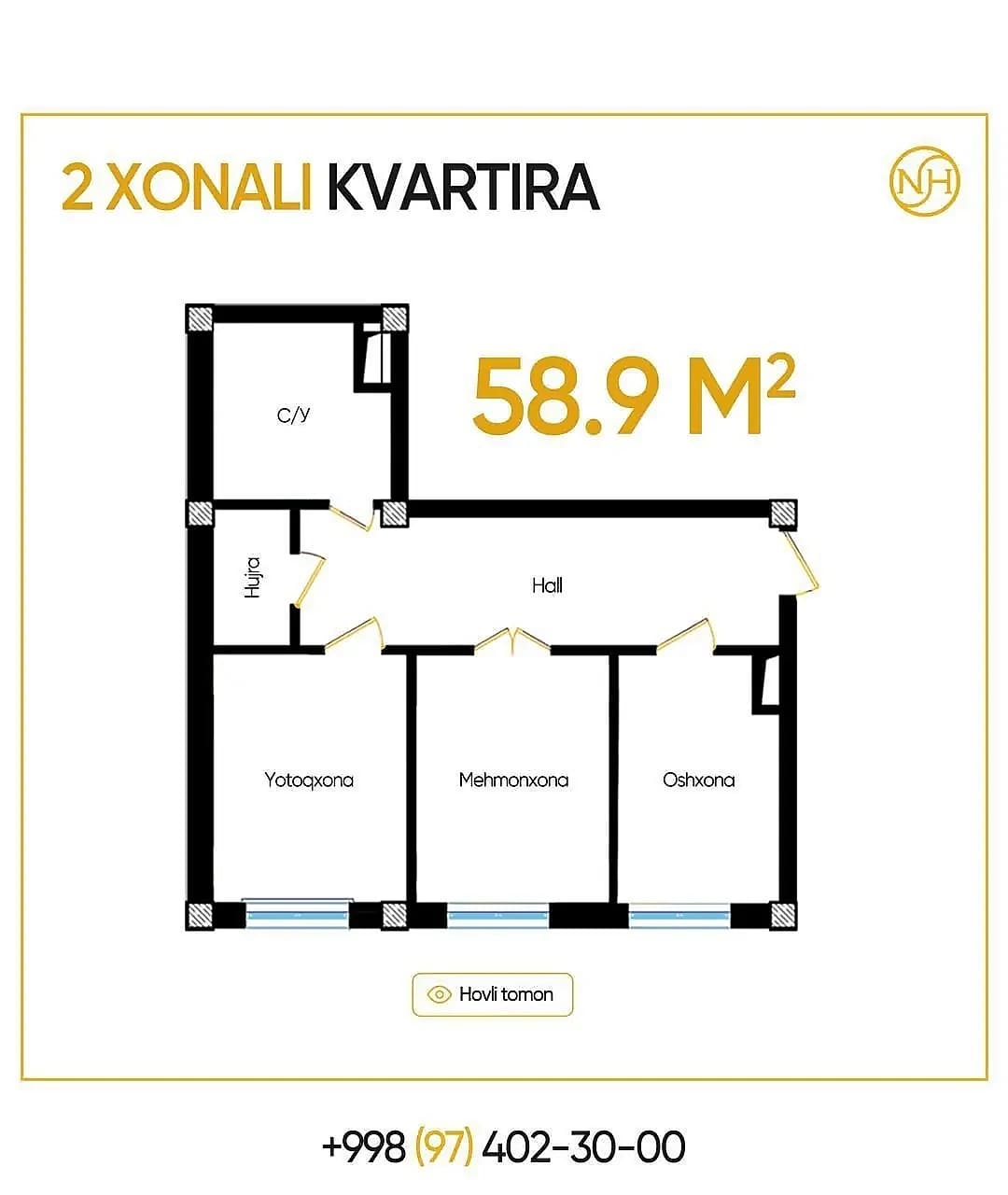 Дуплекс квартира сотилади — 1